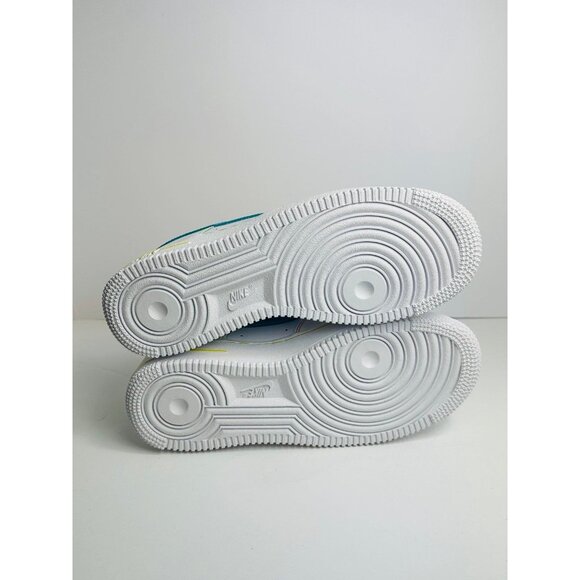 6Y | FITS 7.5 WOMEN'S NIKE AIR FORCE ONE AF1 WHITE BLUE SNEAKERS FJ4614-100 - Picture 6 of 8